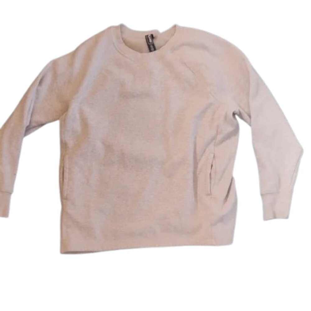 Kirkland Signature Women's Medium Cream Crewneck Sport Sweater Pockets